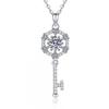 Moissanite Key Pendant Necklace 50pts Elegant Womens Jewelry