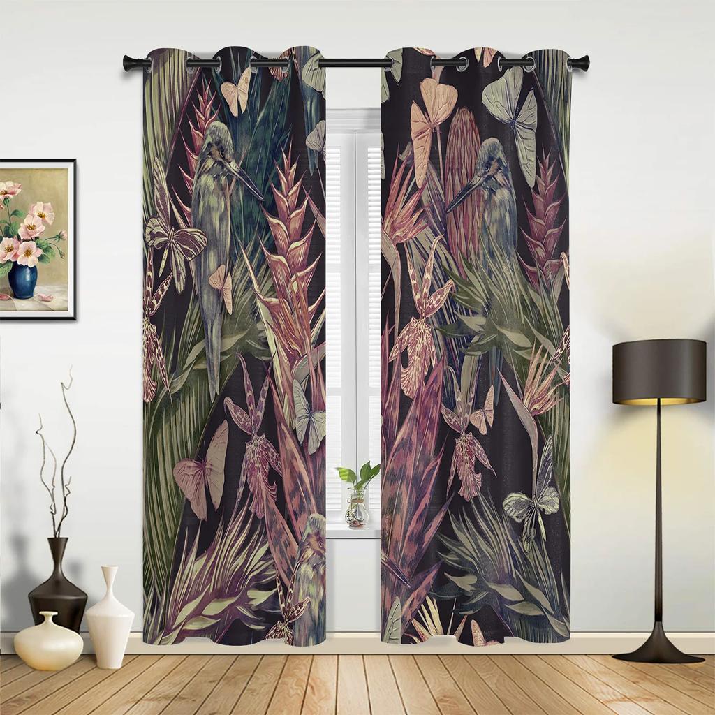 Farm Rooster Chicken Retro Illustration Window Curtains Home Decor Living Room Curtains Kid's Room Cortinas For Kitchen Bedroom