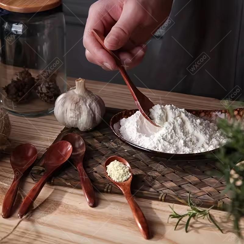 1~6PCS Wooden Spoons Non-Stick Honey Dessert Spoon Coffee Spoons Small Wooden Spoon Coffee Drink Stirrer Teaspoons Tableware