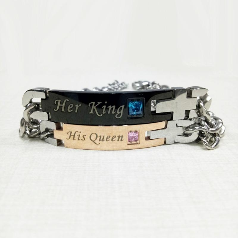 Stainless Steel Couple Bracelets His and Hers Matching Bracelets Unique