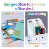 2PCS Multi-Function Magazine Holder File Organizers - White, Lightweight & Portable for Home Office Use, Document Organizer