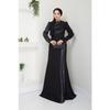 Women's Clothing Evening Dress Fashion Sequin Detailed Fish Dress 2710 Black