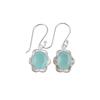 Aqua Chalcedon Edelstein 925 Sterling Silber Schmuck Handgefertigte Ohrringe 1,30" EE-11-14