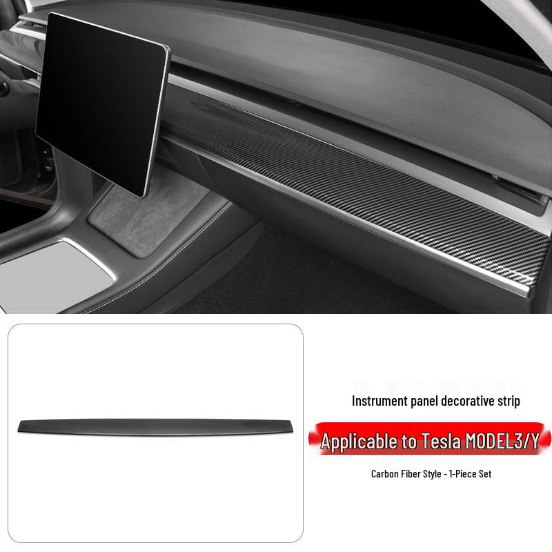 Tesla Model 3/Y Carbon Fiber Interior Console & Steering Wheel Trim
