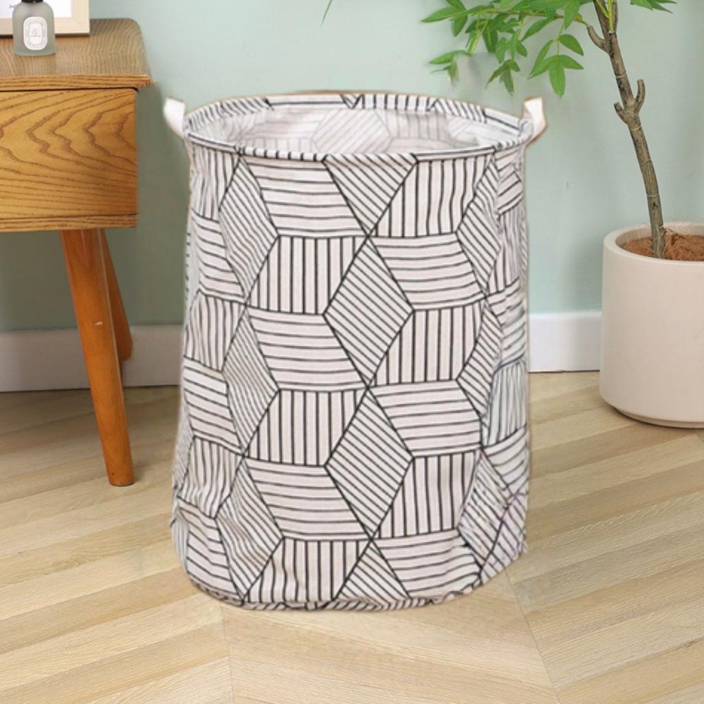 Foldable Waterproof Cotton Linen Storage Basket for Laundry