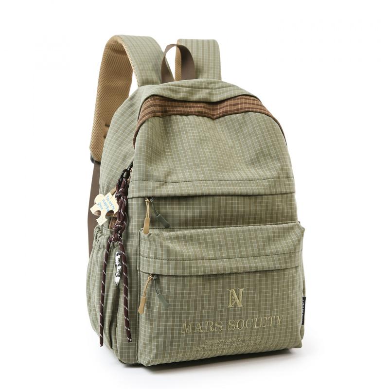 Karo-Sport-Wanderrucksack im koreanischen Stil, Reiserucksack, lässige Schultasche mit großem Fassungsvermögen für weibliche College-Studenten, Pendler