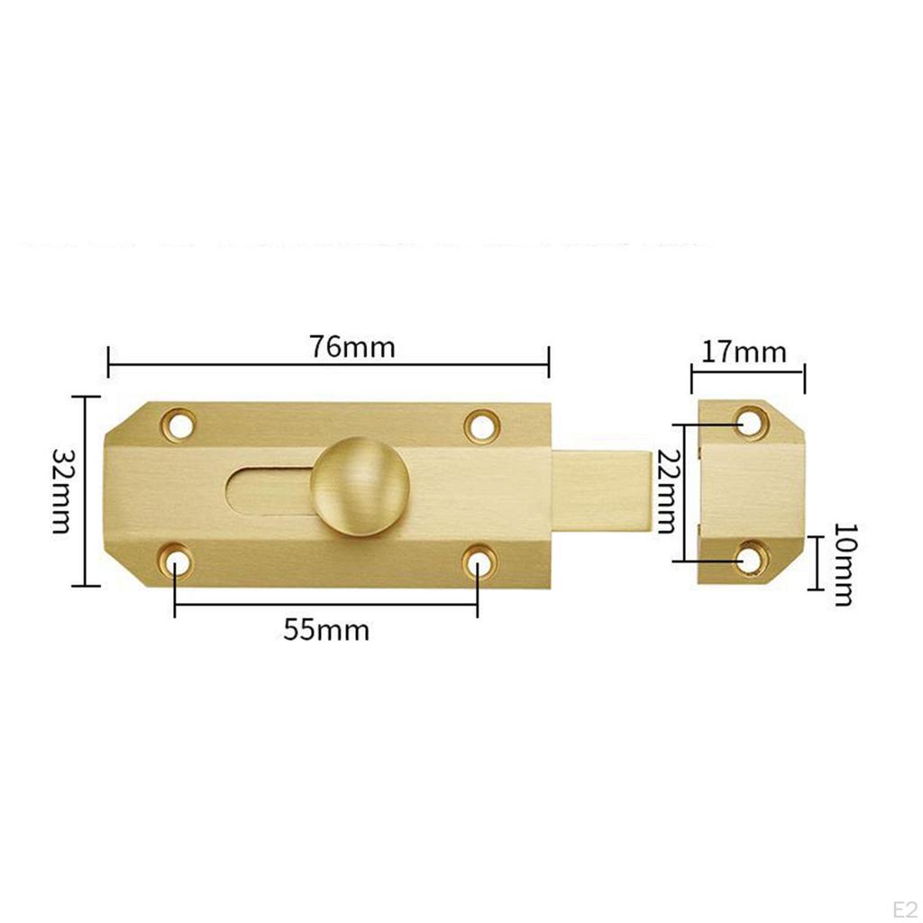 Brass Door Security Bolt Latch for Easy Installation In Various Settings