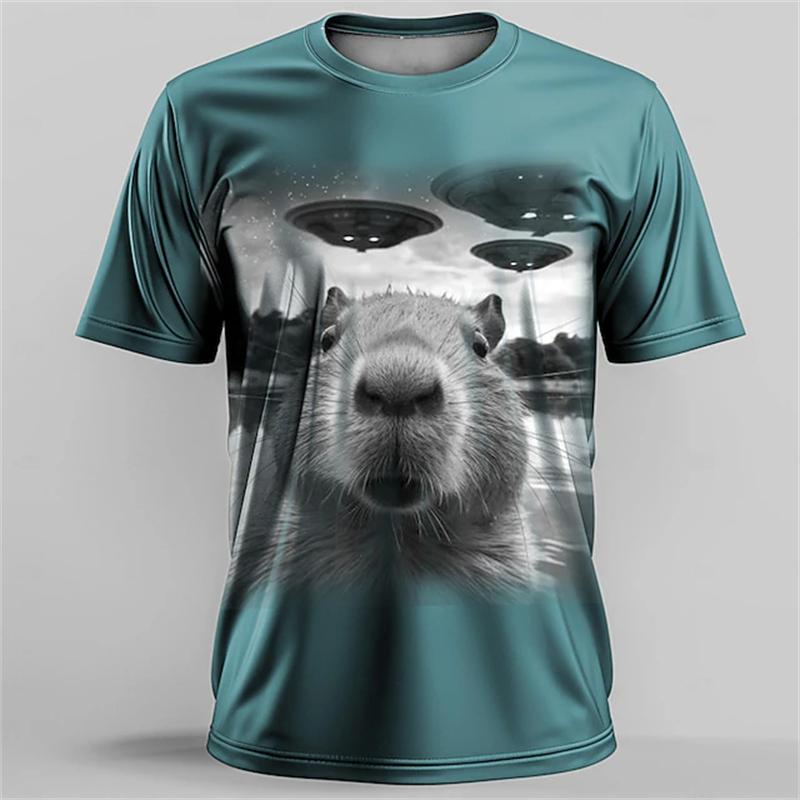 New Abstract Animal 3D Print T-Shirt Men's Summer Casual Short-Sleeve Fashion Streetwear Oversized T-Shirt Top