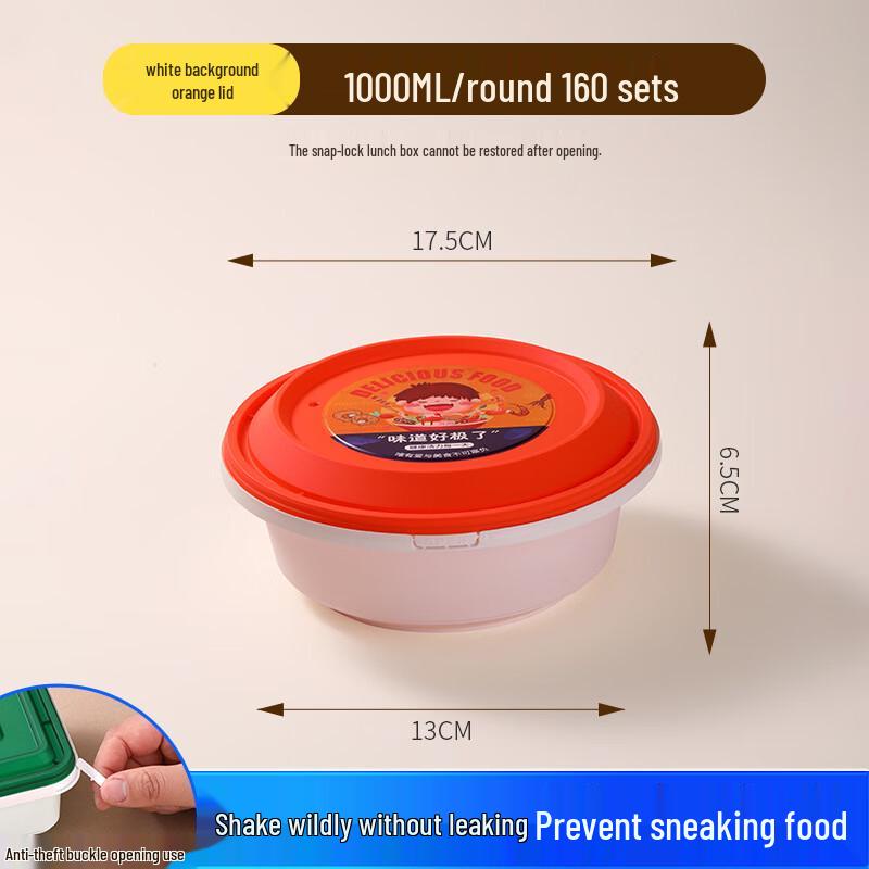 Disposable Round Plastic Takeout Containers with Lids