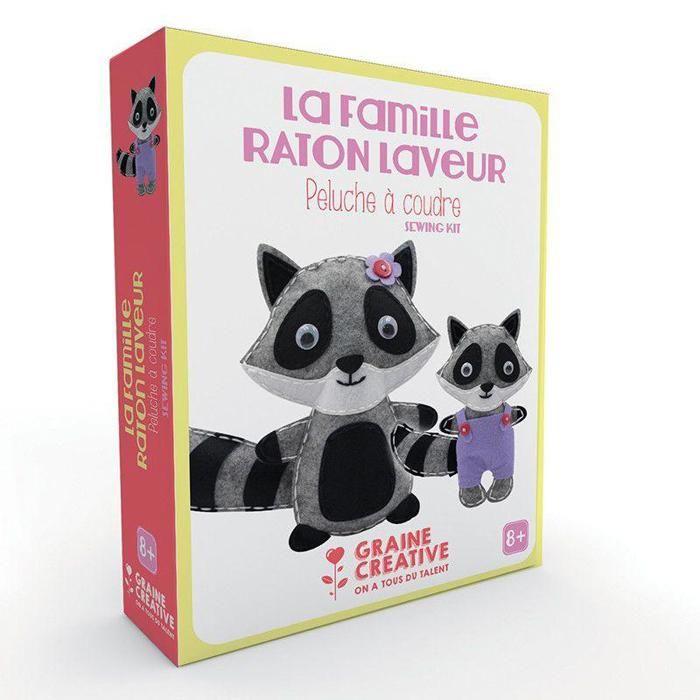 La famille raton laveur - Peluches à coudre