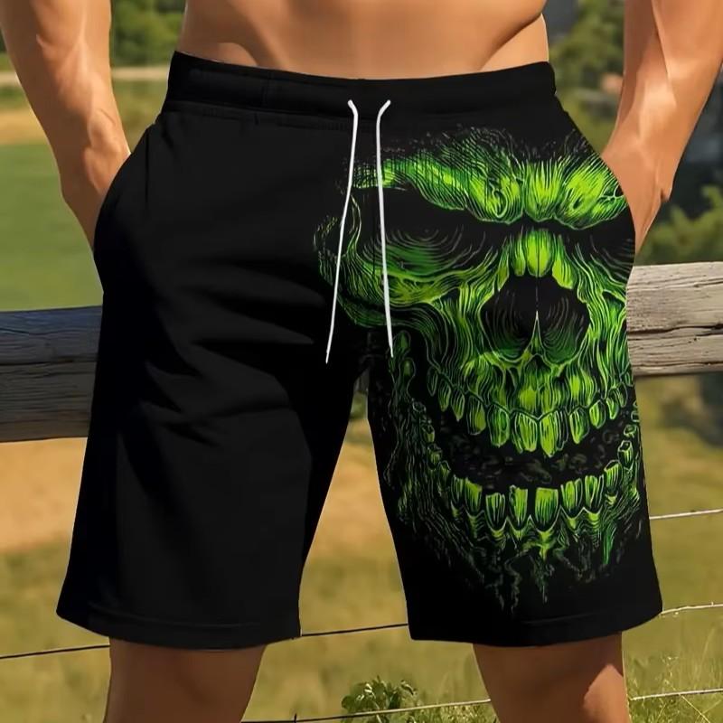 Crâne Fantôme Démon Sombre Entraînement Muay Thai Kickboxing Boxe MMA Short Imprimé Mixte Salle de Sport Fitness Entraînement Séchage Rapide Taille Élastique