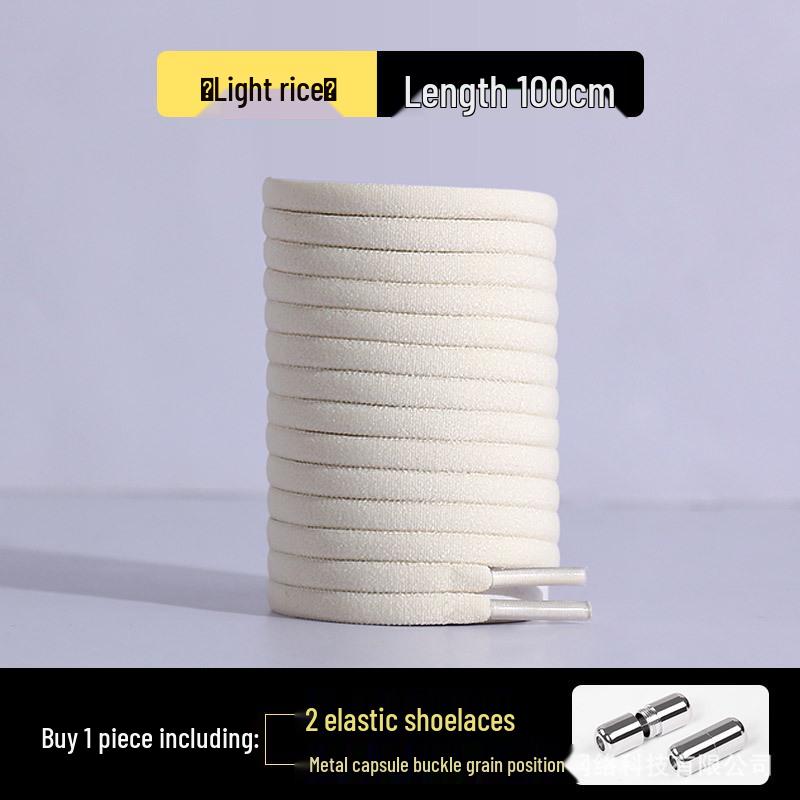 Elastic No-Tie Half-Round Shoelaces for Kids & Adults - Black & White