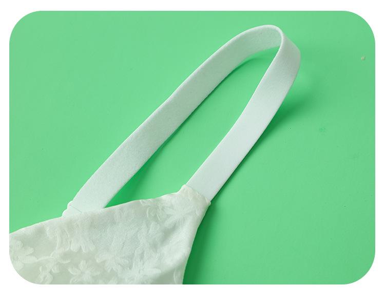 Silk V-Neck Jacquard Wireless Seamless Breathable Lingerie Bra with Side Support