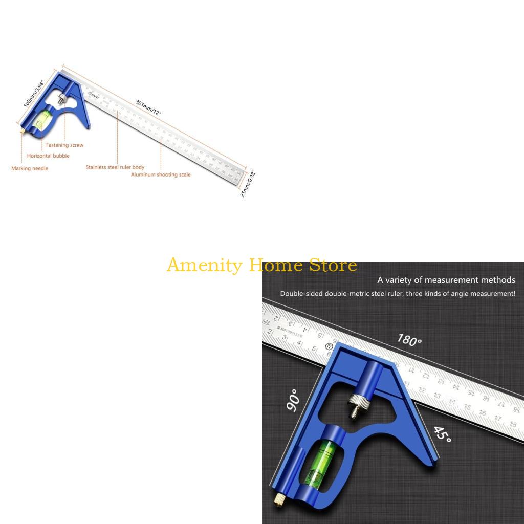 

F26C Measuring Try Gauge Multi-Angle Leveler Ruler with Bubble Level Woodworking Tool China Mainland