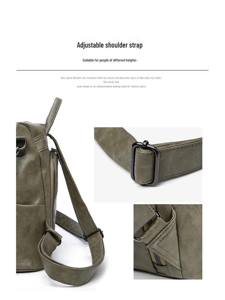 Women's 2025 Spring Fashion Leather Anti-Theft Patchwork Cowhide Backpack