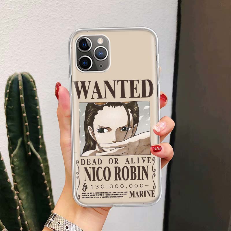 One Piece Fashion Wanted For iPhone 11 13 Pro Max 12 Mini Phone Case X XS XR 6 6S 8 7 Plus SE Apple 5 5S Fundas Cover Coque Capa