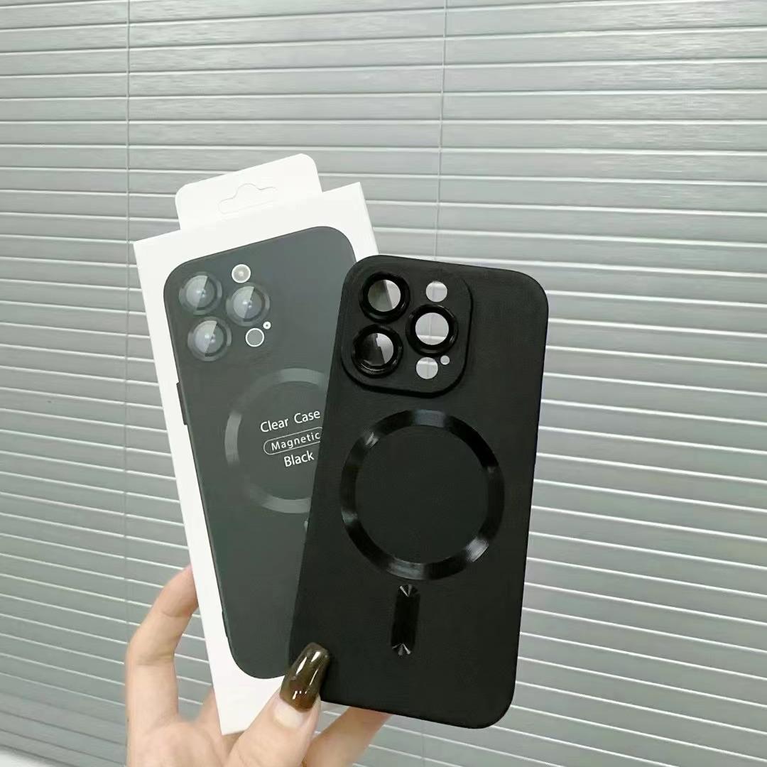 

Applicable To IPhone 15 Magnetic Phone Case 16 Color Apple 14 Matte CD Pattern with Lens Film 13 Soft Protective Cover Apple 13mini