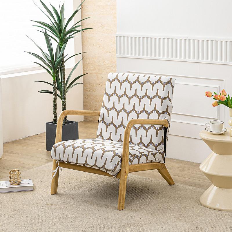 Home Decor Armchair Slipcover Elastic Chair Cover Zipper Stretch Wooden Arm Chair Cover Protector Removable Seat Cover