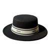 Xiaoxiangfeng Woolen Flat Top Hat for Women Autumn and Winter British Style High End Fisherman Hat