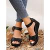 Wedge-heel Sandals for Women Round Head Clasp Heel Sandals for Women Breathable Sandals for Women