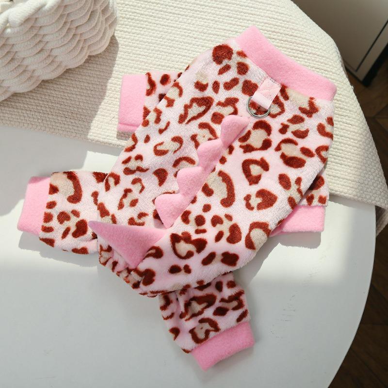 New Style of Little Dinosaur Transformed Into A Puppy Dog Clothes, Flannel Warm Teddy Bichon Frise Cat Pet Clothes for Autumn and Winter