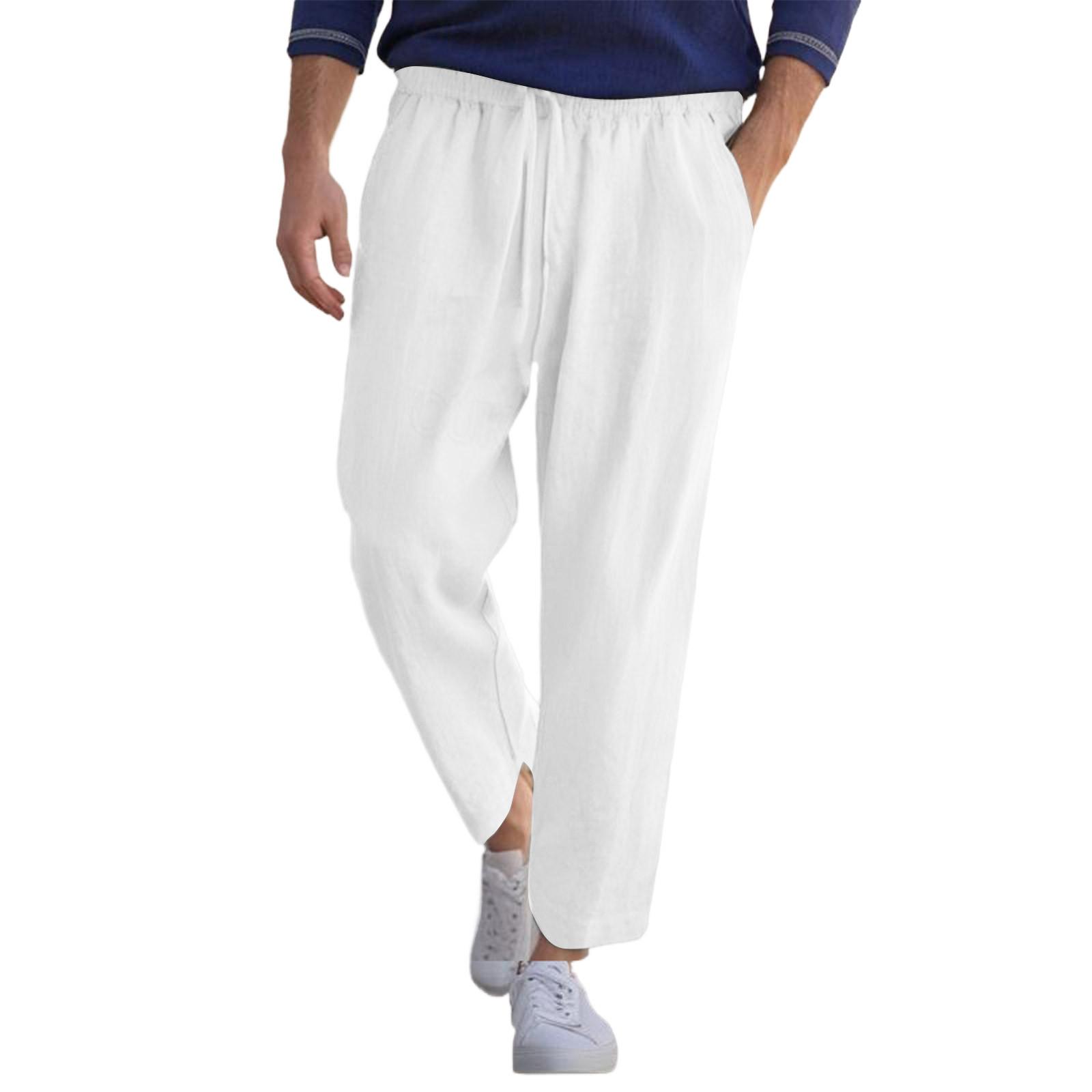 

Мужские комбинезоны, повседневные брюки с несколькими карманами и завязками, походные брюки, хлопковые саржевые брюки XL белый