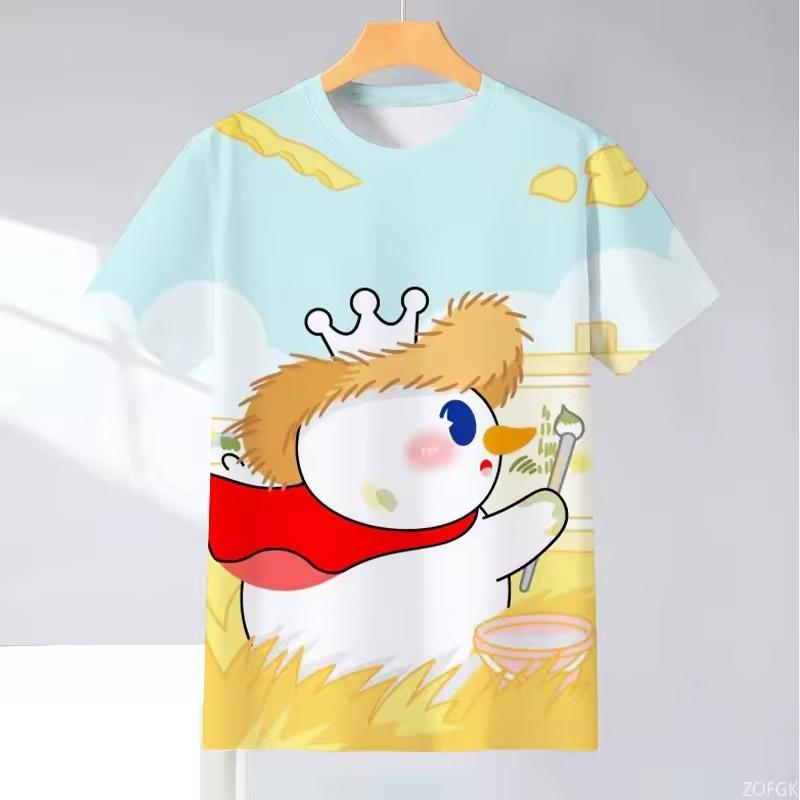 Summer New Trendy Brand Honey Snow Ice City Snow King Cartoon Anime 3D Printed Youth Student Children's Top