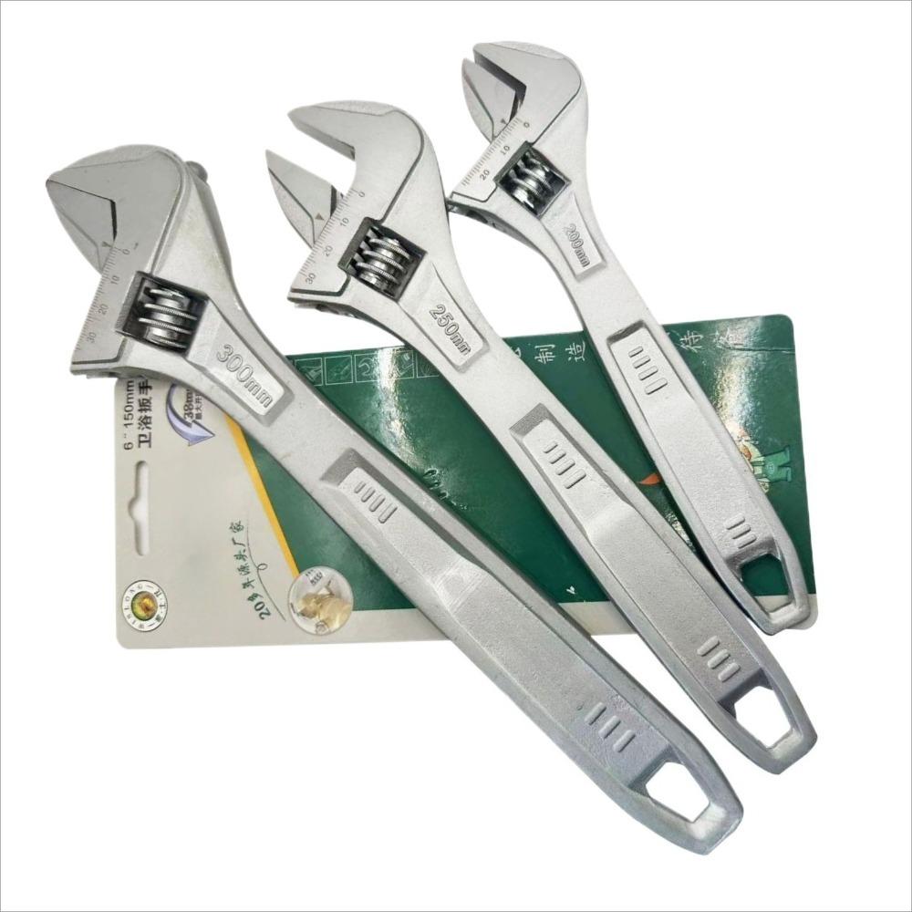 Adjustable Wrench Large Openin Long Handle Universal Spanner Clamp Wrench Mechanical Workshop Hand Repair Tools