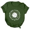 Women's Fashion Printed Round Neck Short Sleeve T-Shirt Pullover Top