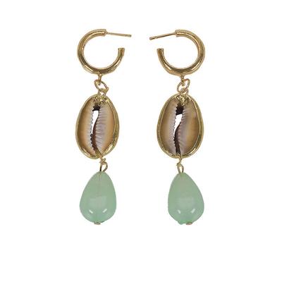 Woman Fashion Holiday Style Shell Pendant Earrings Sweet Asymmetric Earrings