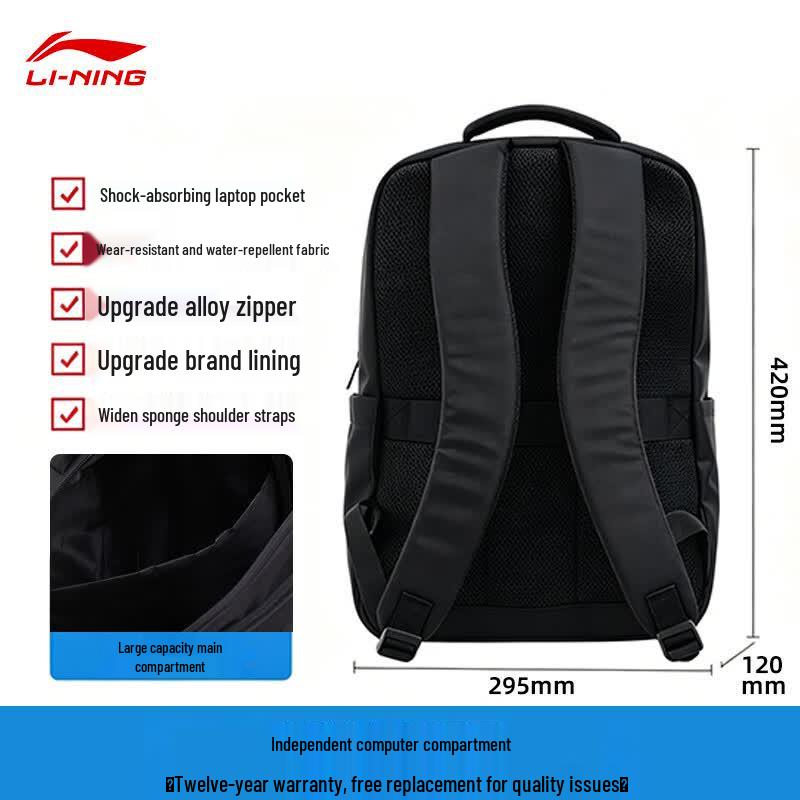 LI-NING Glory Series Waterproof Business Travel Backpack
