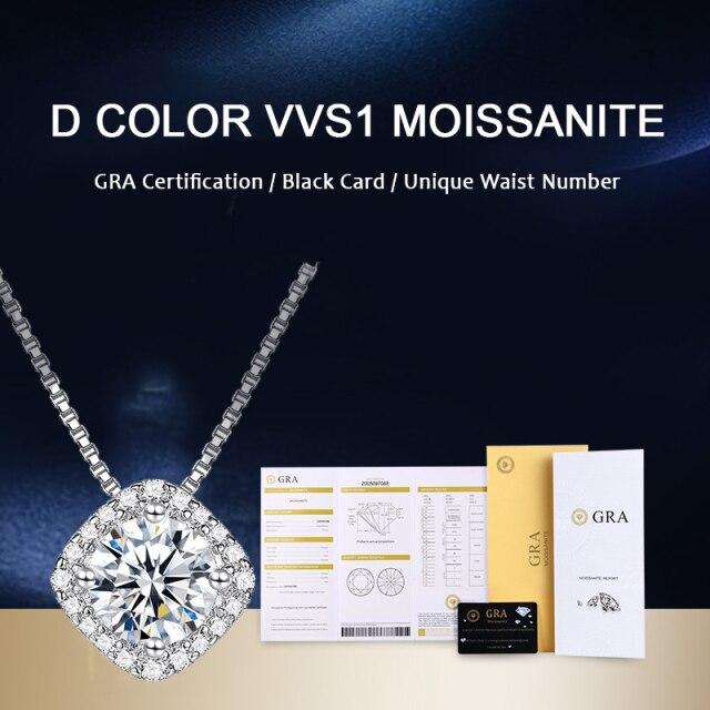 D Farge Laboratoriedyrket Diamant Halskjede 925 Sterlingsølv Delikat Moissanitt Halskjede For Kvinner Smykker Bryllupsjubileumsgave