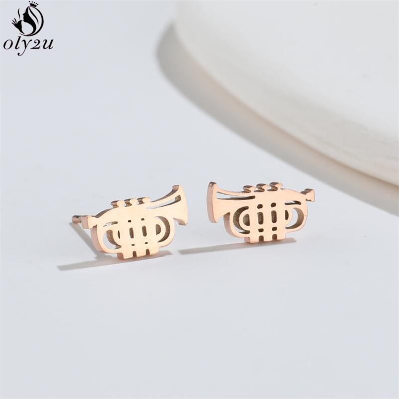 Hip-hop Stainless Steel Microphone Guitar Earring for Women Musical Ear Jewelry Girls Music Party Earrings Gift Accessories