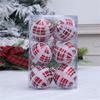 2 Boxes Christmas Tree Decorations Tartan Pattern Plastic Hanging Ball Festival Home Holiday Party Decorative Accent