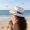 Vintage Style Ladies Sun Hat With Breathable Polyester And Adjustable Fit For Outdoors