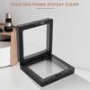 BHBL Coin Display Box - Set of 10 3D Floating Frame Display Holder with Stands for , AA Medallions, Jewelry, Black, 2.75 X 2.75