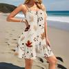 Women's Sleeveless Sling Loose Casual Elegant Beach Floral Print Dress