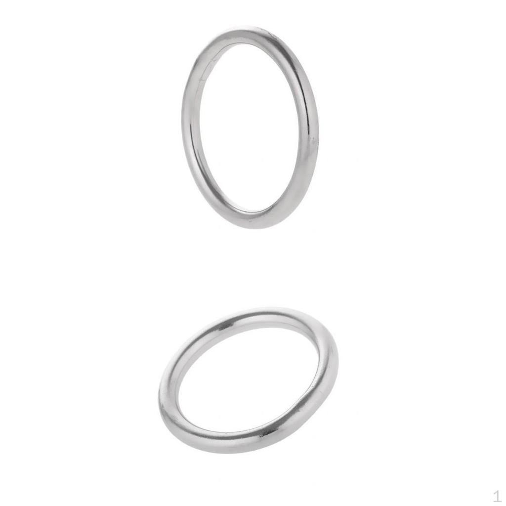 2x Seamless Stainless Steel O Round Ring Circle Craft Webbing Boat