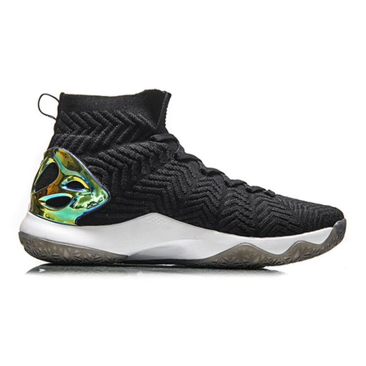 Li Ning Cf Counterflow Xuanyuan High-Top Retro Basketball Shoes Men sneaker Black White ABAN035-5