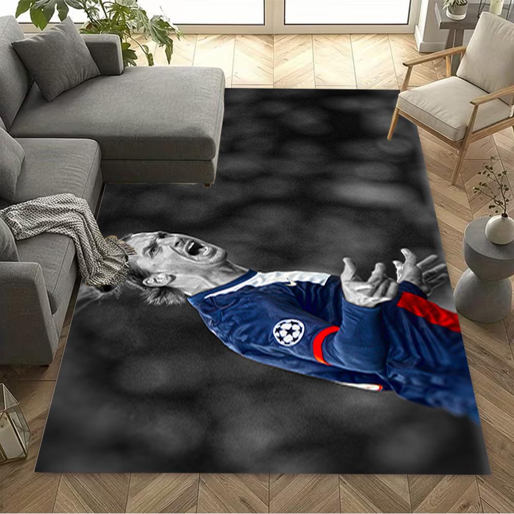 Soccer Player Action Area Rug Design for Game Room Hallway Foyer Dormitory Antislip Carpet Anime Office Decor Best for Christmas