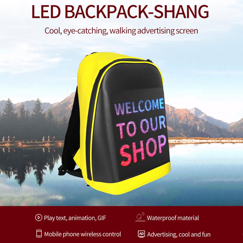 LED Screen Display Backpack Women Men Walking Billboard Travel Laptop Bag Smart Wireless Wifi App Control Advertising Backpacks