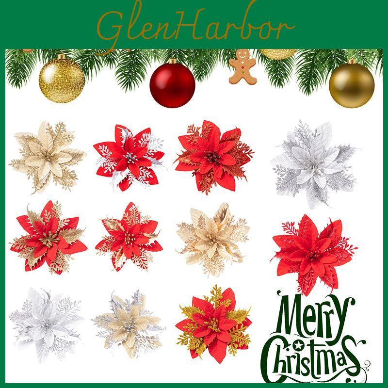 Add Sparkle To Your Holiday With Artificial Glitter Flower Christmas Garland