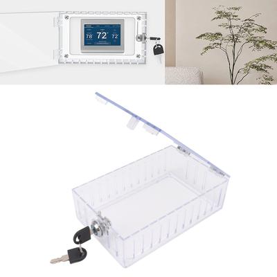 Caixa Transparente com Trava para Termostato Grande Universal para Casa Tampa Transparente com Chave para Termostato na Parede
