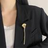 Glossy Leaf Fashion Brooch Sturdy Alloy Corsage Pin Portable Jewelry Gift for Women Social Event