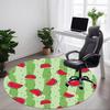 1pc Watermelon Slice Pattern Chair Carpet for Office, Round Polyester Mat, Indoor Decor for Office, Easycare Fabric, Washable Non-slip Area Carpet