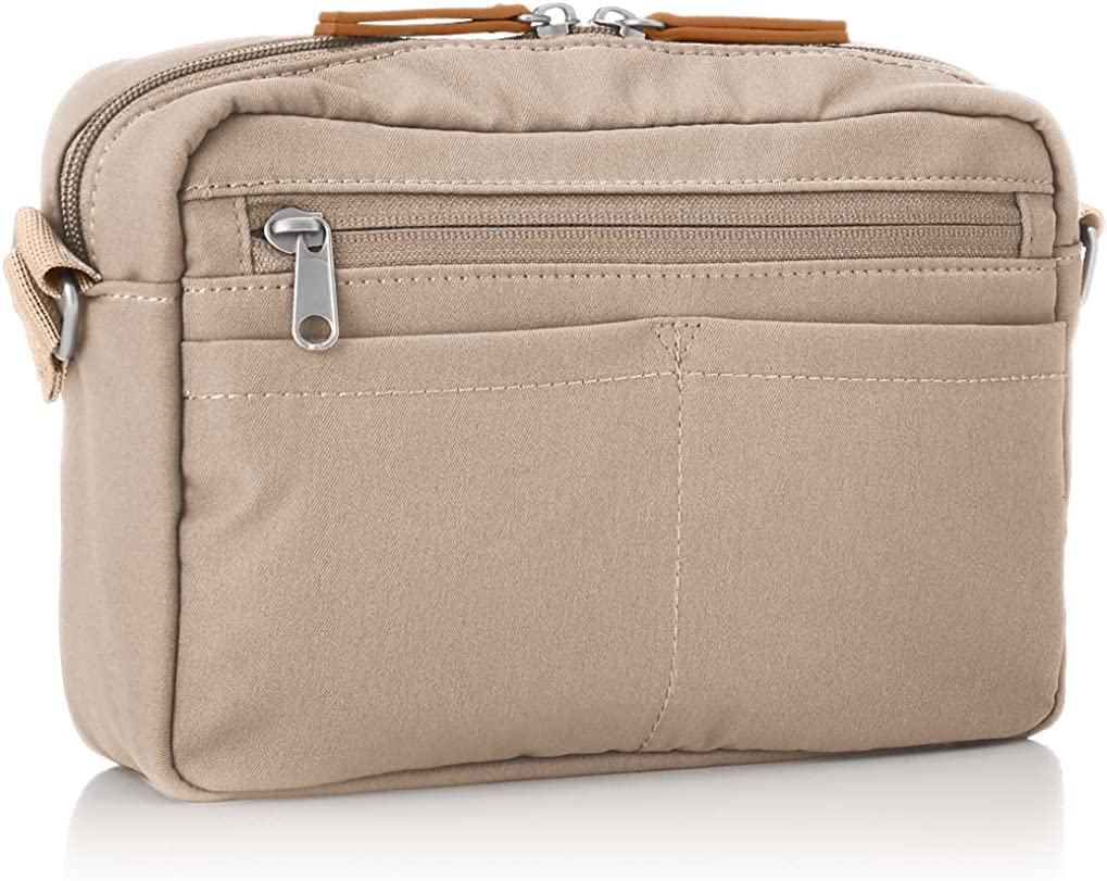 Mini taška přes rameno s více úložnými prostory CINNAMON šedobéžová [Anello Grande], GTM0333Z,