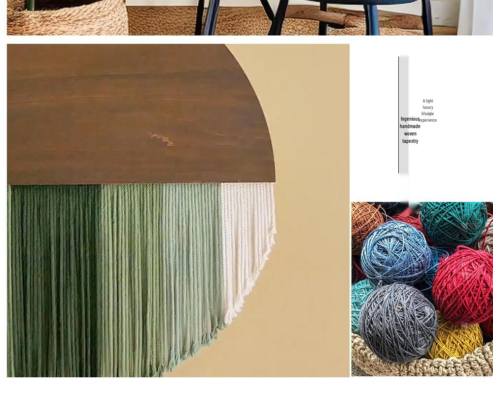 Handmade Round Retro Woven Wall Tapestry: Artful Decor for Living Room or Entrance