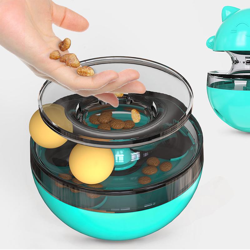 Interesting Tumbler Mint Ball Feeders Puzzle Play Cat Tracks Spinning Toy Game Cat Funny Cat Stick