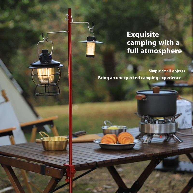 1Set Camping Lantern Stand Detachable Aluminium Alloy Light Hangers Lighting Lantern Holder Outdoor Hiking Fishing Equipment