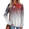 Women's Printed Lightweight Brushed-Cotton Round Neck Top